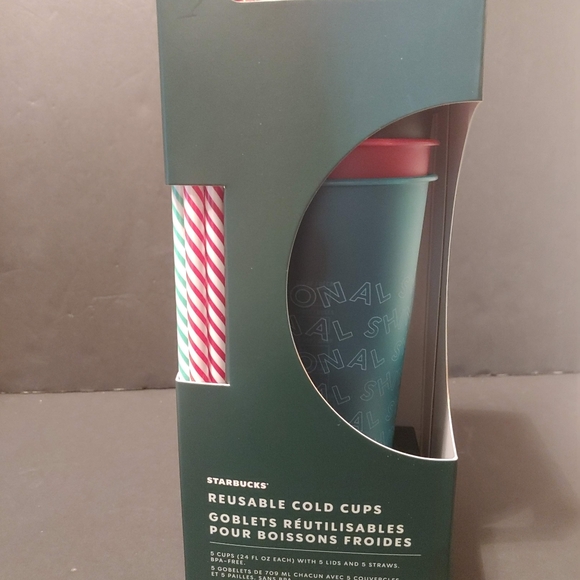 Starbucks Other Starbucks New Reusable Cold Cups Lids Straws 24oz 5